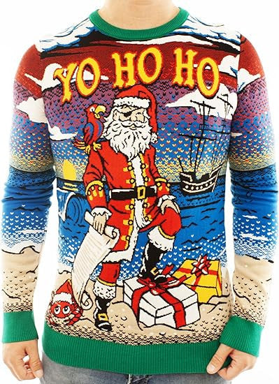 Santa Pirates Yo Ho Ho Christmas Ugly Christmas Sweater – Moonbestprint