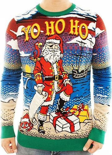 Santa Pirates Yo Ho Ho Christmas Ugly Christmas Sweater – Moonbestprint