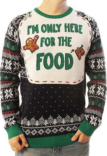 Gingerbread I'm Only Here for the Food Ugly Christmas Sweater – Moonbestprint