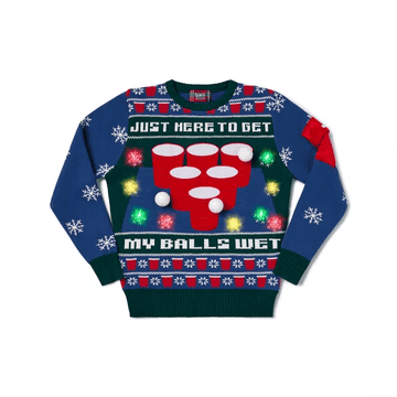 Just Here to Get My Balls Wet Beer Pong Ugly Christmas Sweater – Moonbestprint