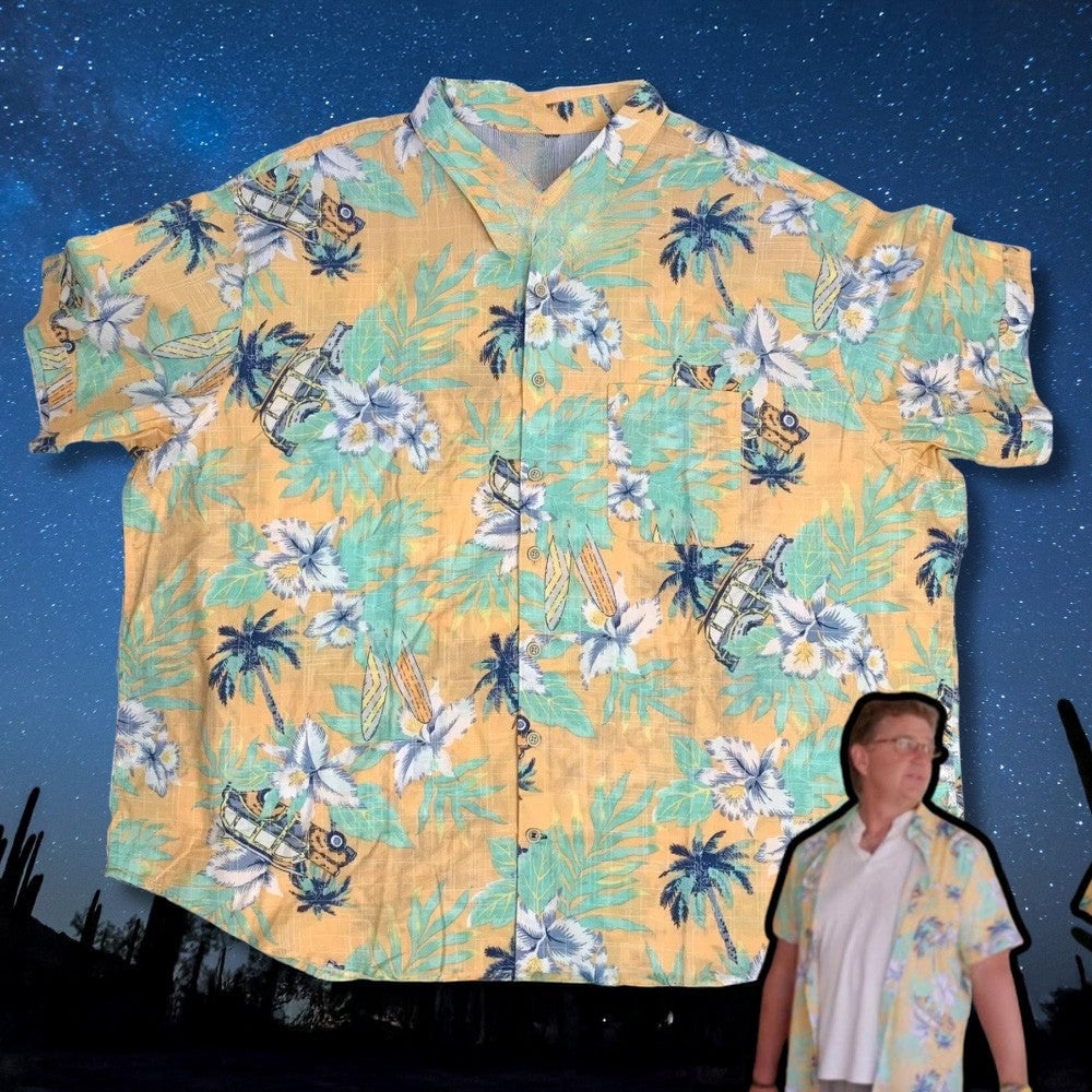 Izod Saltwater Dockside Chambray Floral Hawaiian Shirt Best Father's Day Gifts For Dad – Moonbestprint