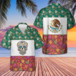 Mexico Flag Dia De Los Muertos Sugar Skull Hawaiian Shirt Day Of The Dead Shirt For Mexican – Moonbestprint