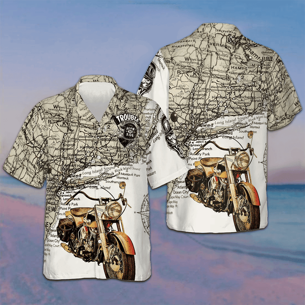 Makers Born To Ride Hawaiian Shirt Beach Button Down Shirt Men Gifts For Motorcycle Enthusiasts – Moonbestprint