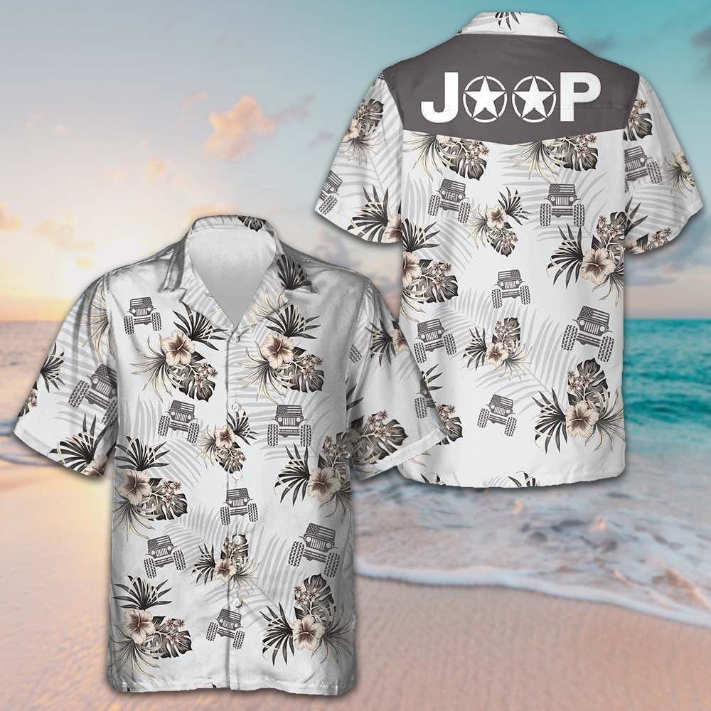 Jeep And Hibiscus Pattern Hawaiian Shirt Men's Summer Button Down Shirts Gifts For Jeep Lovers – Moonbestprint