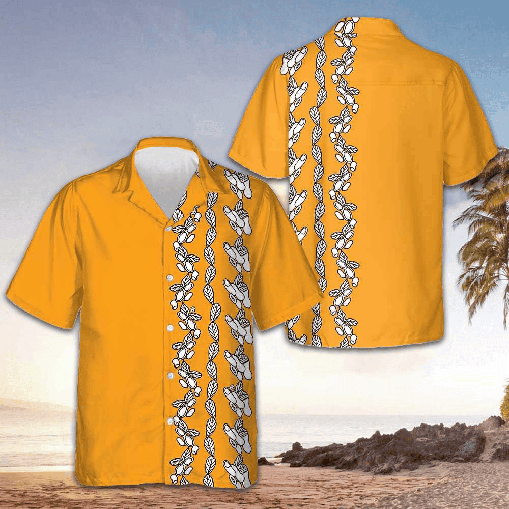 Peanut Leaves Hawaiian Shirt Yellow Button Up Shirt Gifts For Brother – Moonbestprint