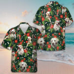 Christmas Labrador Retriever With Poinsettia Flower Hawaiian Shirt Dog Lover Xmas Shirts Men's – Moonbestprint