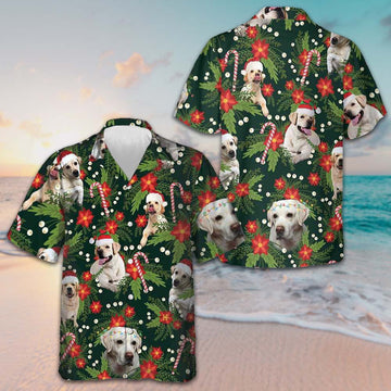 Christmas Labrador Retriever With Poinsettia Flower Hawaiian Shirt Dog Lover Xmas Shirts Men's – Moonbestprint