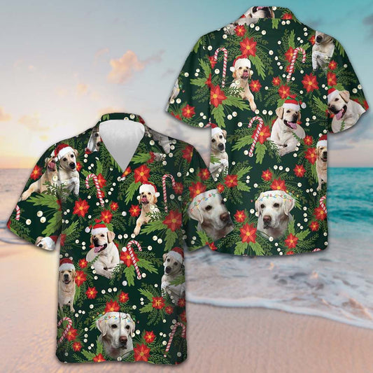Christmas Labrador Retriever With Poinsettia Flower Hawaiian Shirt Dog Lover Xmas Shirts Men's – Moonbestprint