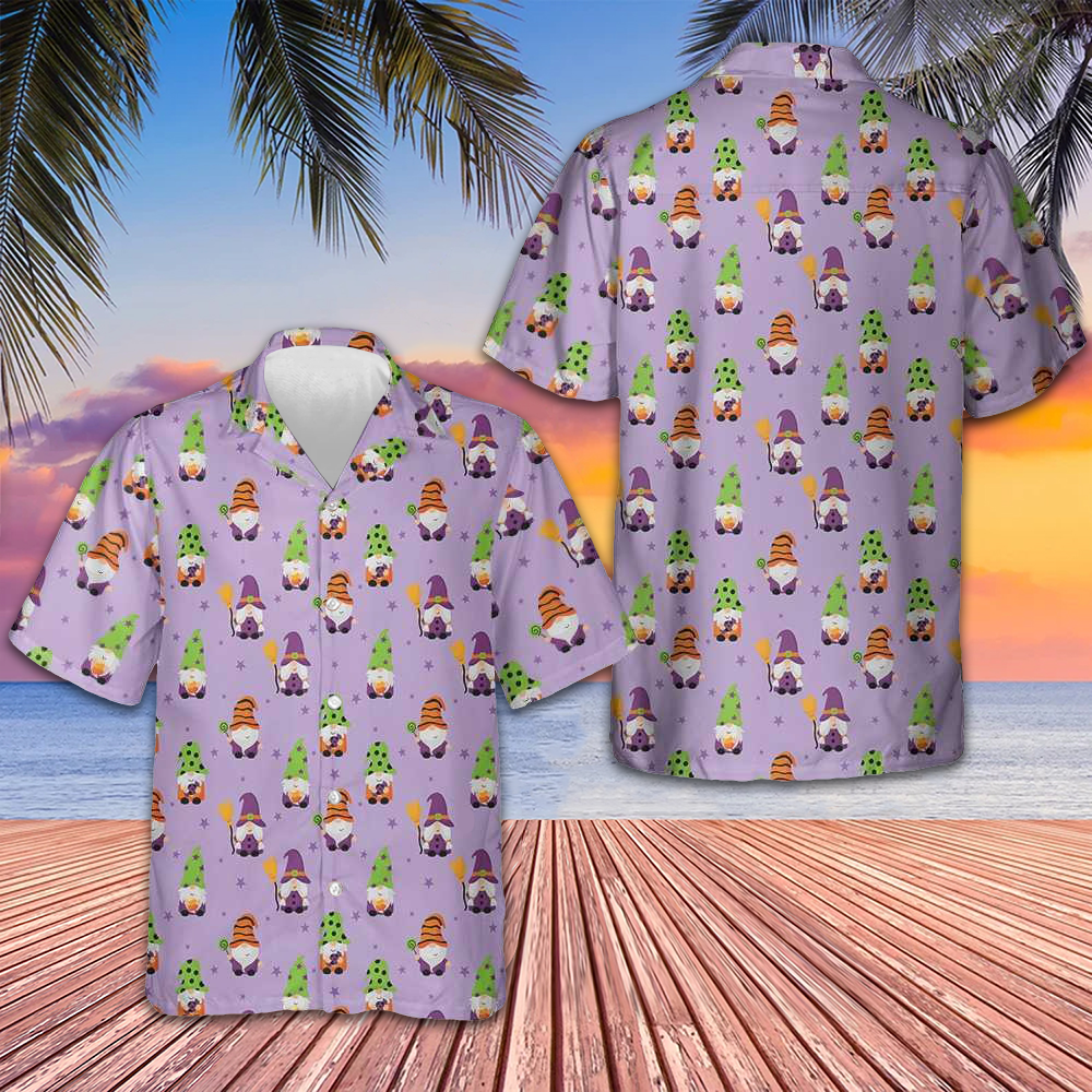 Happy Halloween Gnomes Hawaiian Shirt Cool Button Up Shirt Halloween Gift Ideas – Moonbestprint