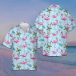 Christmas Flamingo Seamless Pattern Hawaiian Shirt Tropical Button Up Gifts For Nephew – Moonbestprint