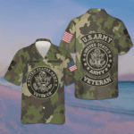 US Army Veteran Hawaiian Shirt Camouflage Button Up Shirt Gifts For Army Veteran – Moonbestprint