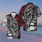 Red Tattoo Dragon Hawaiian Shirt Men's Button Down Shirts For Summer Gifts For Son – Moonbestprint