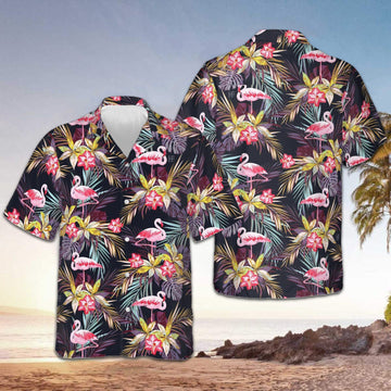 Flamingo Tropical Hawaiian Shirt Summer Button Up Gifts For Brother – Moonbestprint