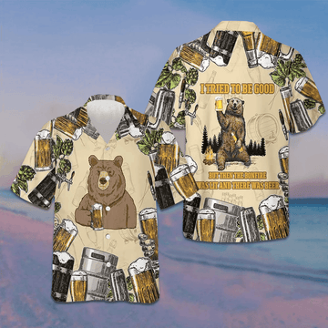I Tried To Be Good Beer Camping Hawaiian Shirt Funny Bear Shirt Gifts For Beer Lovers – Moonbestprint