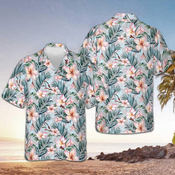 Flower Pattern Hawaiian Shirt Button Up Summer Shirts For Men Unique Gifts For Brother – Moonbestprint
