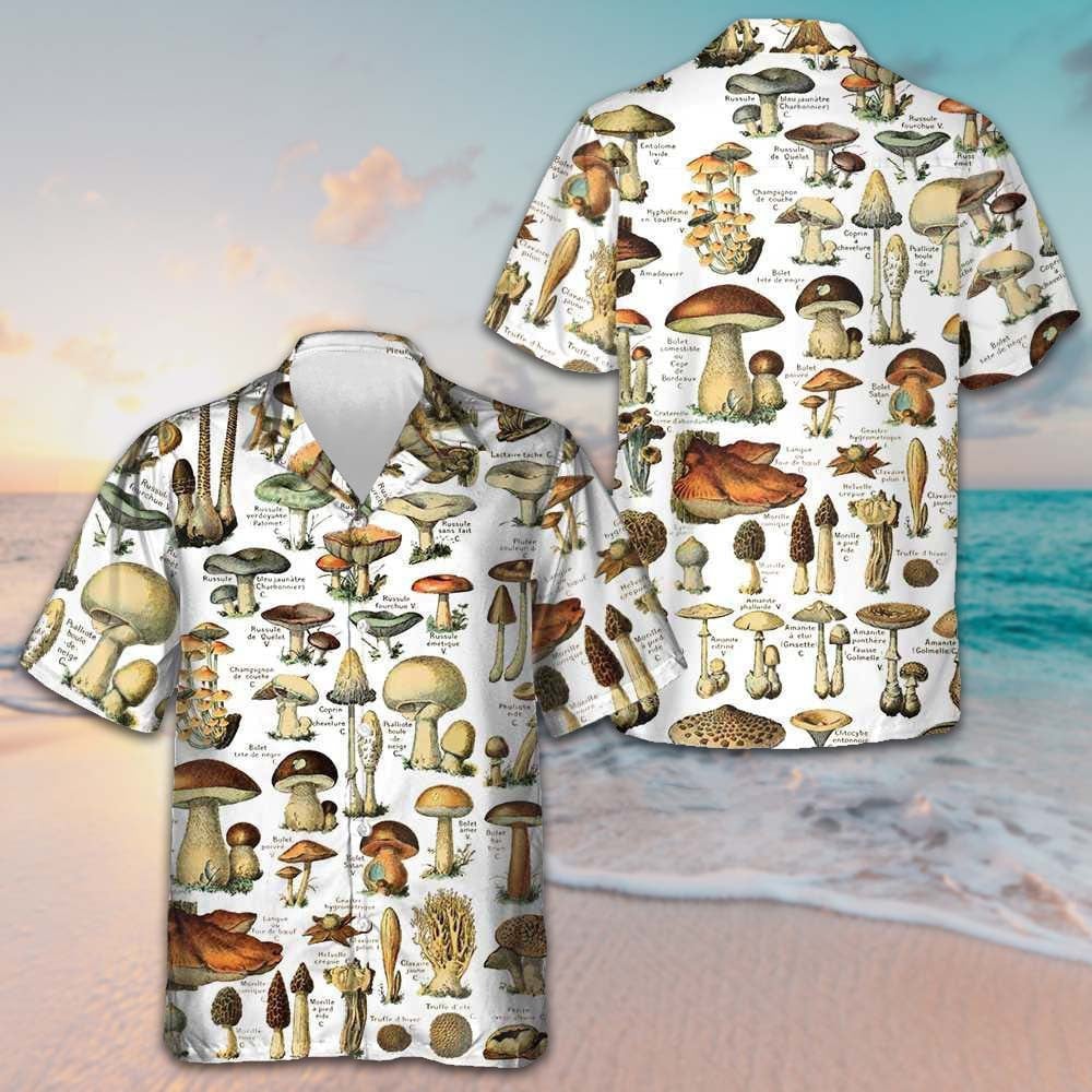 Types Of Mushroom Hawaiian Shirt Beach Button Up Gifts For Mushroom Lovers – Moonbestprint