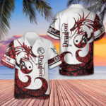 Dungeon Dragon Tattoo Hawaiian Shirt White And Red Chinese Dragon Shirt Gift For Him – Moonbestprint