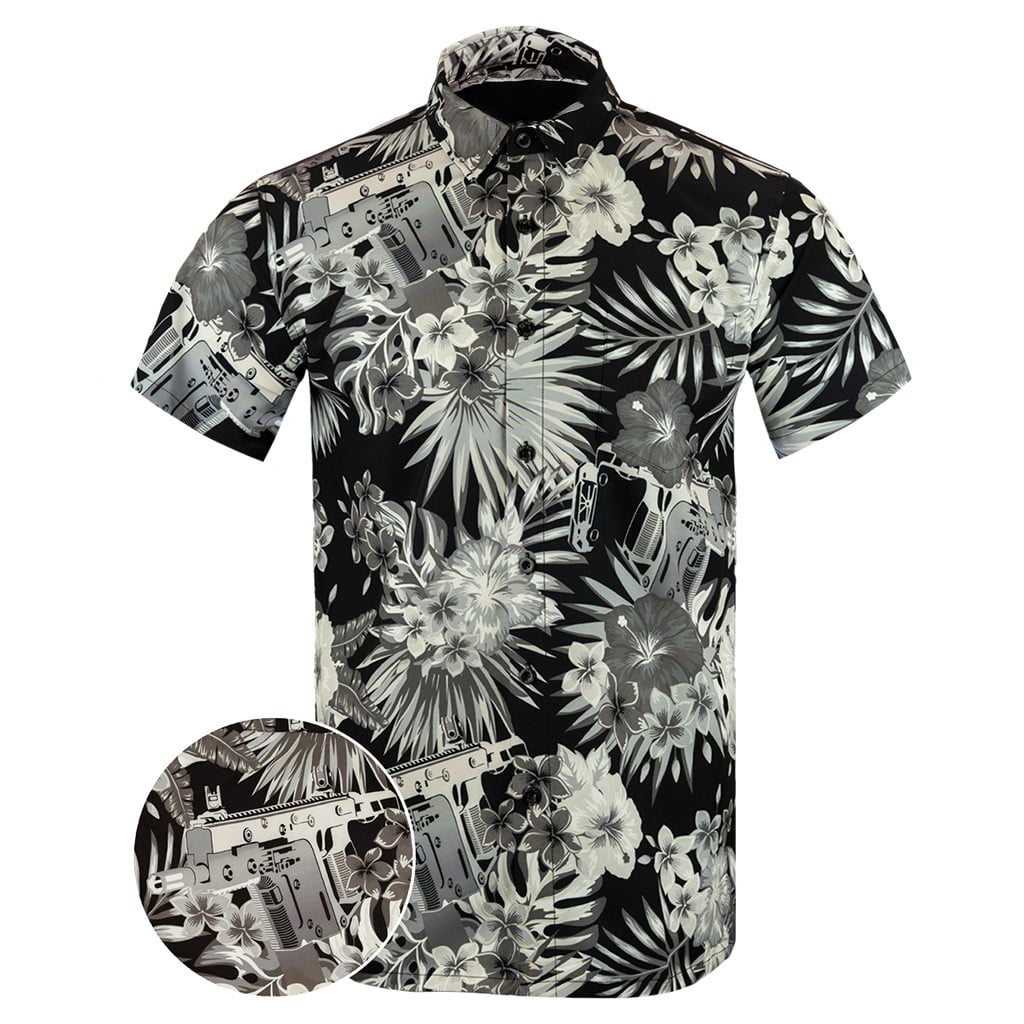 Bliss Vector V2 Black White Button Down Shirt Outdoor Hawaiian Tactical Shirt Christmas Gifts – Moonbestprint
