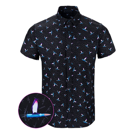 Hanguin Black Button Down Shirt Tactical Aloha Shirt Unique Christmas Gifts For Him – Moonbestprint