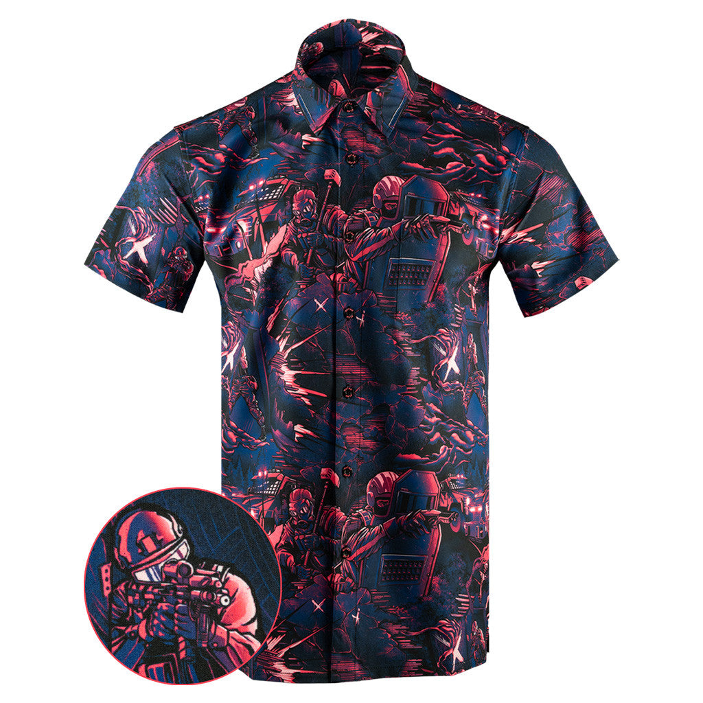 Retro 6 Button Down Shirt Tactical Shirt Hawaii Style Xmas Presents For Him – Moonbestprint