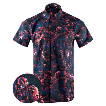 Retro 6 Button Down Shirt Tactical Shirt Hawaii Style Xmas Presents For Him – Moonbestprint