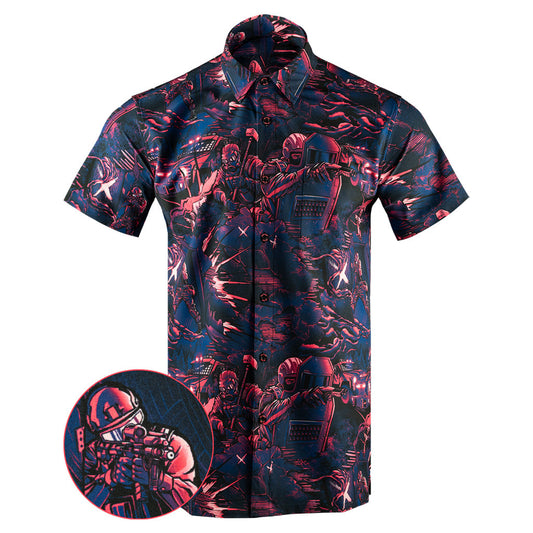 Retro 6 Button Down Shirt Tactical Shirt Hawaii Style Xmas Presents For Him – Moonbestprint