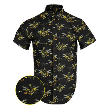 Le Coq V2 Black Gold Button Down Shirt Hawaiian Tactical Button Down Gift Ideas For Son – Moonbestprint
