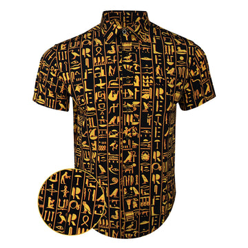 Hieroglyphic Button Down Shirt Tactical Hawaiian Shirt Birthday Presents For Boyfriend – Moonbestprint
