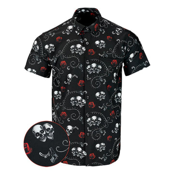 Los Muertos Button Down Shirt Gun Print Hawaiian Shirt Birthday Gift Ideas For Father – Moonbestprint