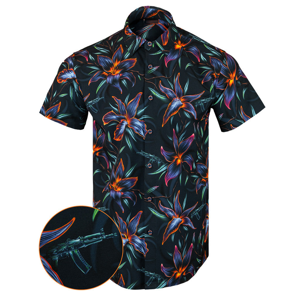 Incindibiscus Button Down Shirt Outdoor Hawaiian Tactical Shirt Birthday Gift Ideas For Dad – Moonbestprint