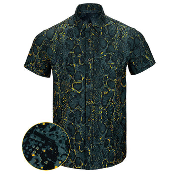 Python Black Button Down Shirt Gun Print Hawaiian Shirt Best Christmas Gifts For Father – Moonbestprint