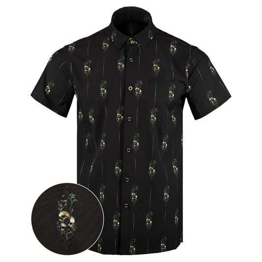 Jolly Roger Button Down Shirt Skull Gun Print Hawaiian Shirt Birthday Gift For Father – Moonbestprint