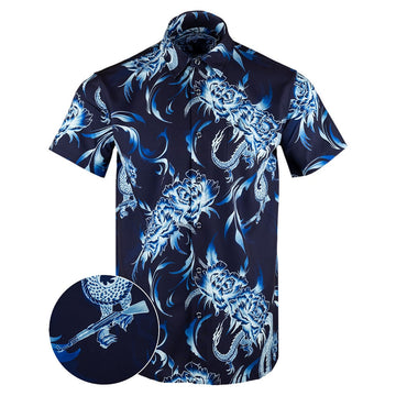 Fine China Button Down Shirt Gun Print Hawaiian Shirt Christmas Present Ideas For Boyfriend – Moonbestprint