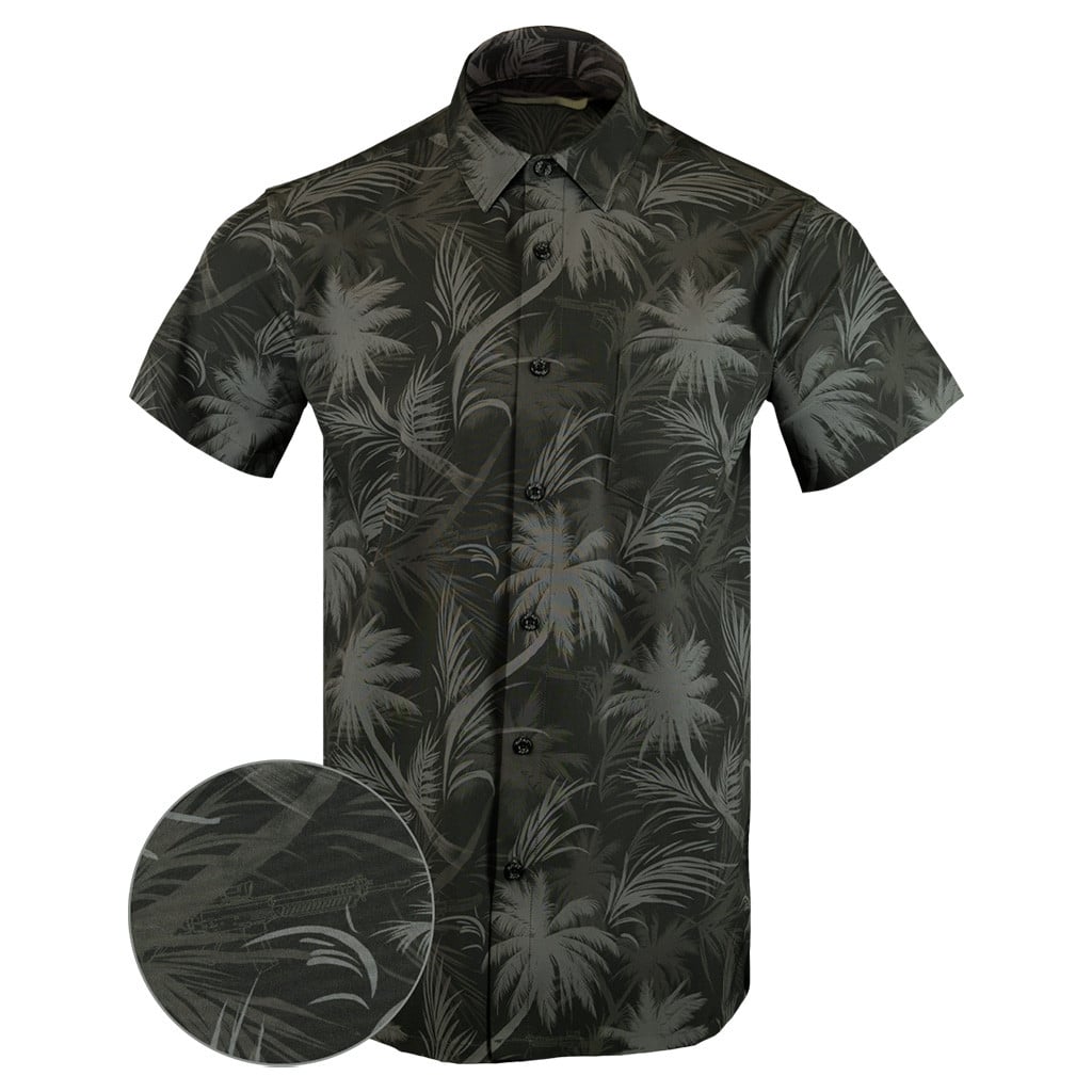 Luau Black Button Down Shirt Tactical Tropical Print Shirt Christmas Ideas For Him – Moonbestprint