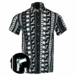 Independence Black White Button Down Shirt Gun Print Hawaiian Shirt Gun Lovers Gifts – Moonbestprint