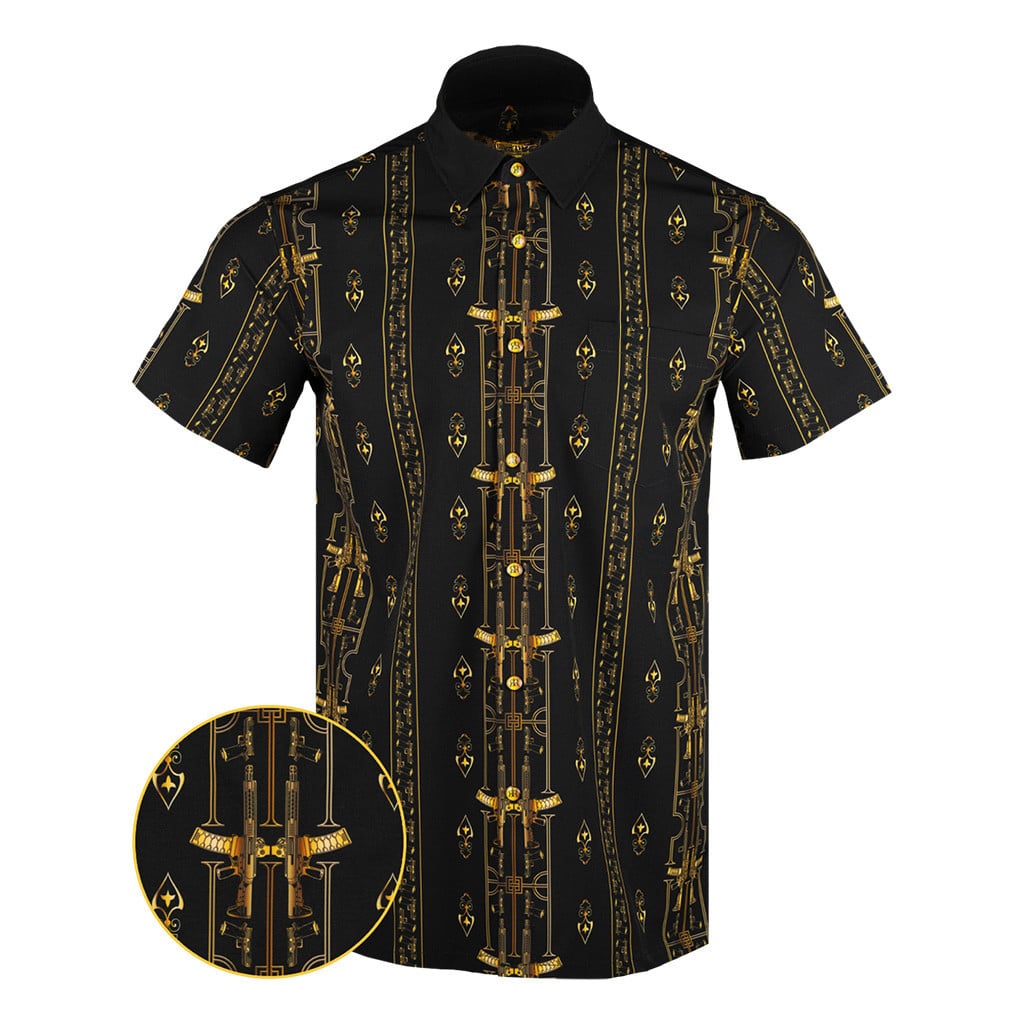Boogeyman Gold Button Down Shirt Pearl Snaps Apparel Concealed Carry Hawaiian Shirt Him Gifts – Moonbestprint