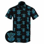 Glocktopus Black Cyan Button Down Shirt Outdoor Hawaiian Tactical Shirt Gift Ideas For Friends – Moonbestprint