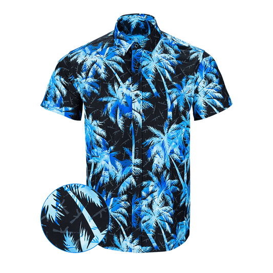 Ak'S And Vacays Black Blue Button Down Shirt Tactical Shirt Hawaii Style Gifts For Dad – Moonbestprint