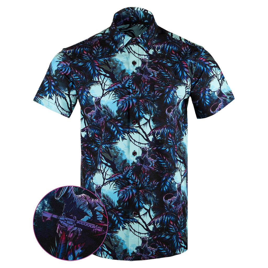Prehistoric V2 Button Down Shirt Tactical Shirt Hawaii Style Great Gifts For Husband – Moonbestprint
