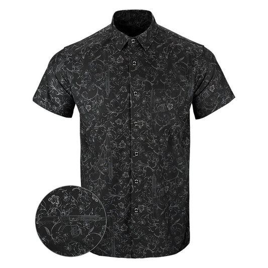 Gray Man Button Down Shirt Tactical Aloha Print Shirt Present For Father – Moonbestprint