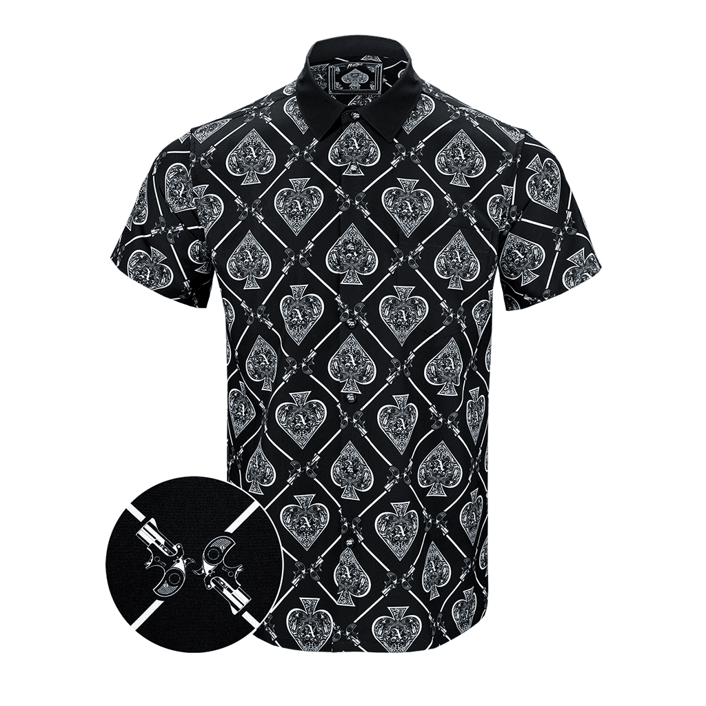 Ace Button Down Shirt Pearl Snaps Apparel Tactical Shirt Hawaii Style Dad Christmas Gifts – Moonbestprint