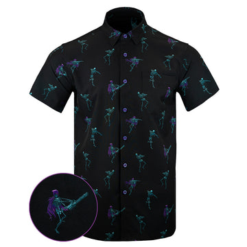 Guns and Ghouls Button Down Shirt Tactical Aloha Print Shirt Gifts For Gun Lovers – Moonbestprint