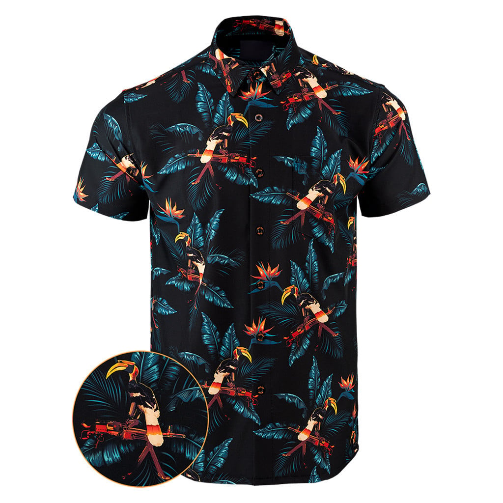 Perched Black Button Down Shirt Outdoor Hawaiian Tactical Shirt Gifts For Father In Law – Moonbestprint