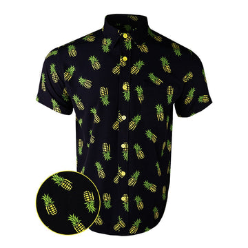 Pineapple Grenade Black Button Down Shirt Concealed Carry Hawaiian Shirt Gifts For Brother – Moonbestprint