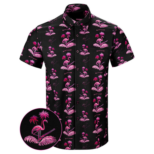 Da Flamingo V3 Button Down Shirt Tactical Hawaiian Shirt Dad Christmas Gifts – Moonbestprint