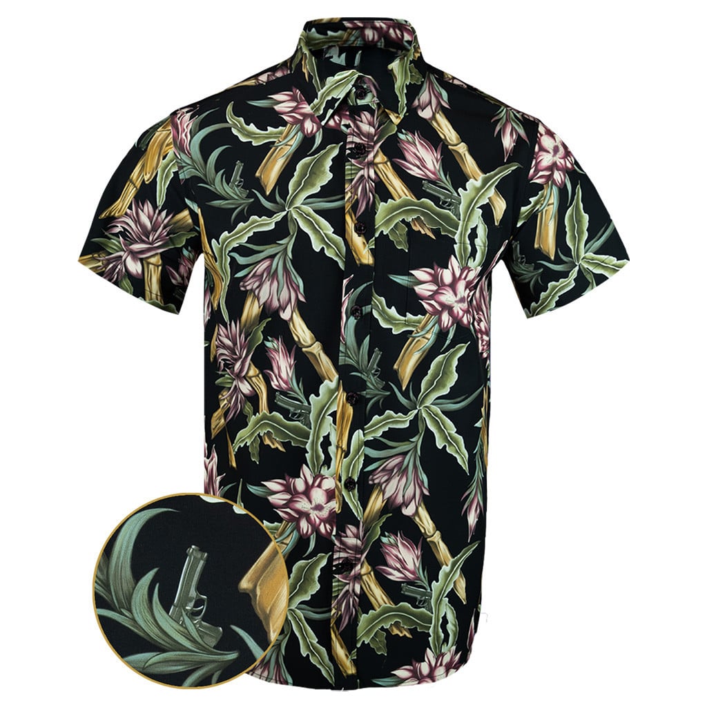 Bada Bing Button Down Shirt Tactical Tropical Print Shirt Husband Christmas Gift Ideas – Moonbestprint