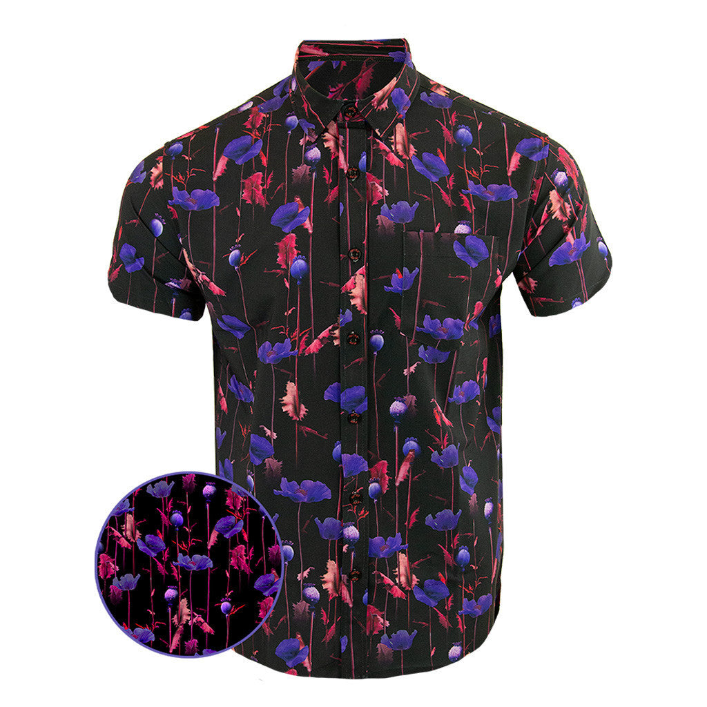 Poppy Purple Button Down Shirt Tactical Aloha Shirt Gift Ideas For Dad – Moonbestprint