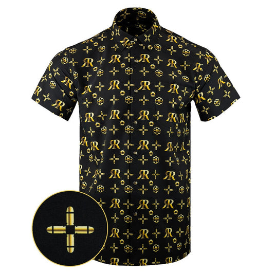 High Roller Gold Button Down Pearl Snaps Apparel Tactical Hawaiian Shirt Xmas Presents For Dad – Moonbestprint