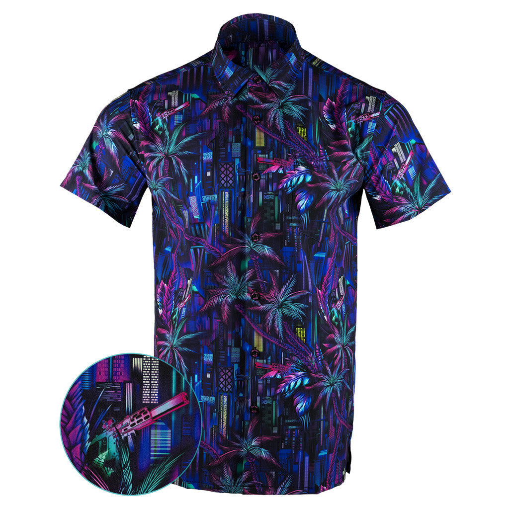 Retropunk Button Down Shirt Hawaiian Tactical Button Down Gifts For Son In Law – Moonbestprint