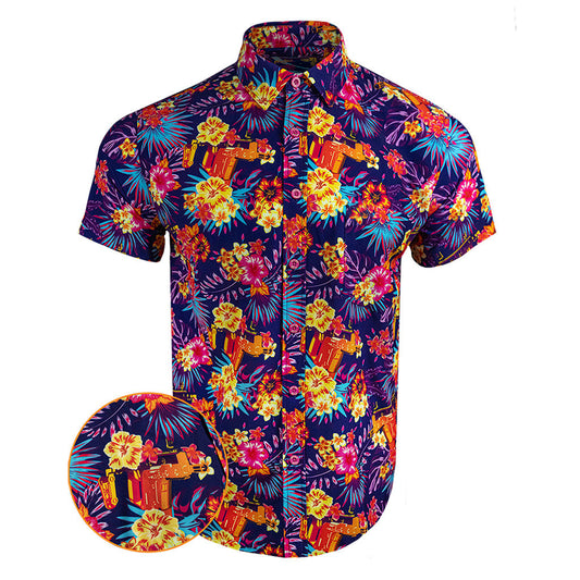 Bliss Vector Purple Button Down Shirt Tactical Shirt Hawaii Style Presents For Son – Moonbestprint